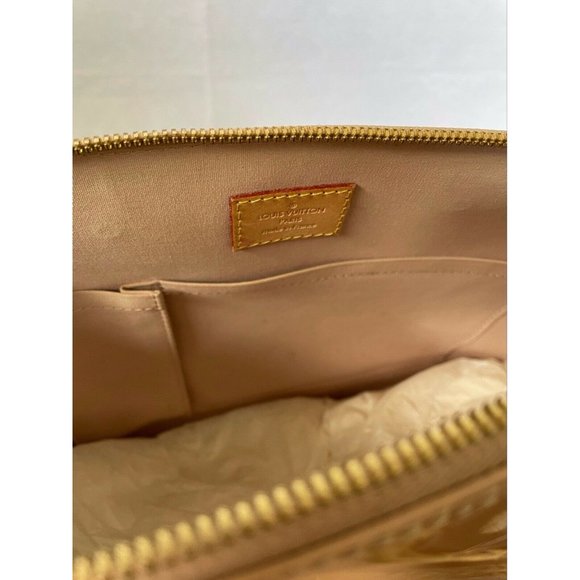 Authentic Louis Vuitton Beige Florentine Monogram Vernis Alma GM Bag Zip - Picture 11 of 12